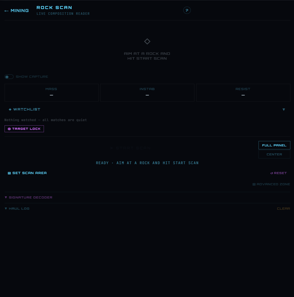 Rock scan mining reader